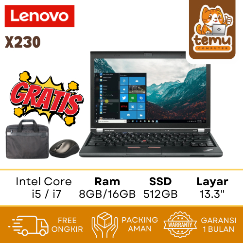 Laptop Lenovo X230 Core i5 Ram 8GB SSD 256GB - Second Mulus