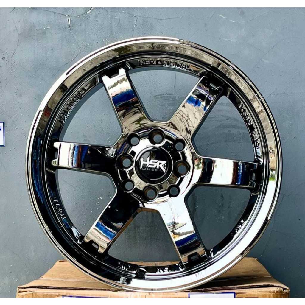 velg mobil ring15 HSR RAI S3. pelak racing r15 te37 black chrome untuk yaris mobilio avanza xenia