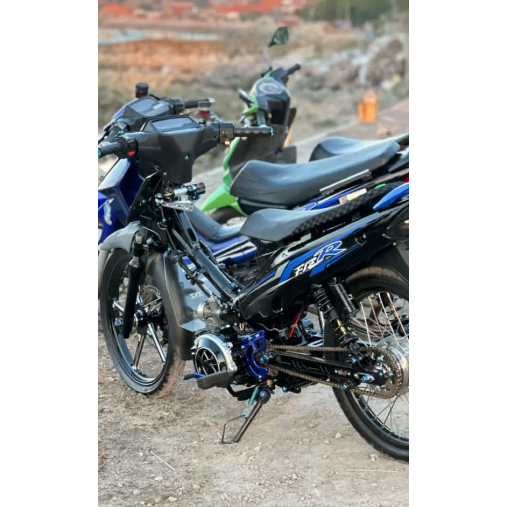 STRIPING FIZR CUSTOM HITAM BIRU STIKER FIZR