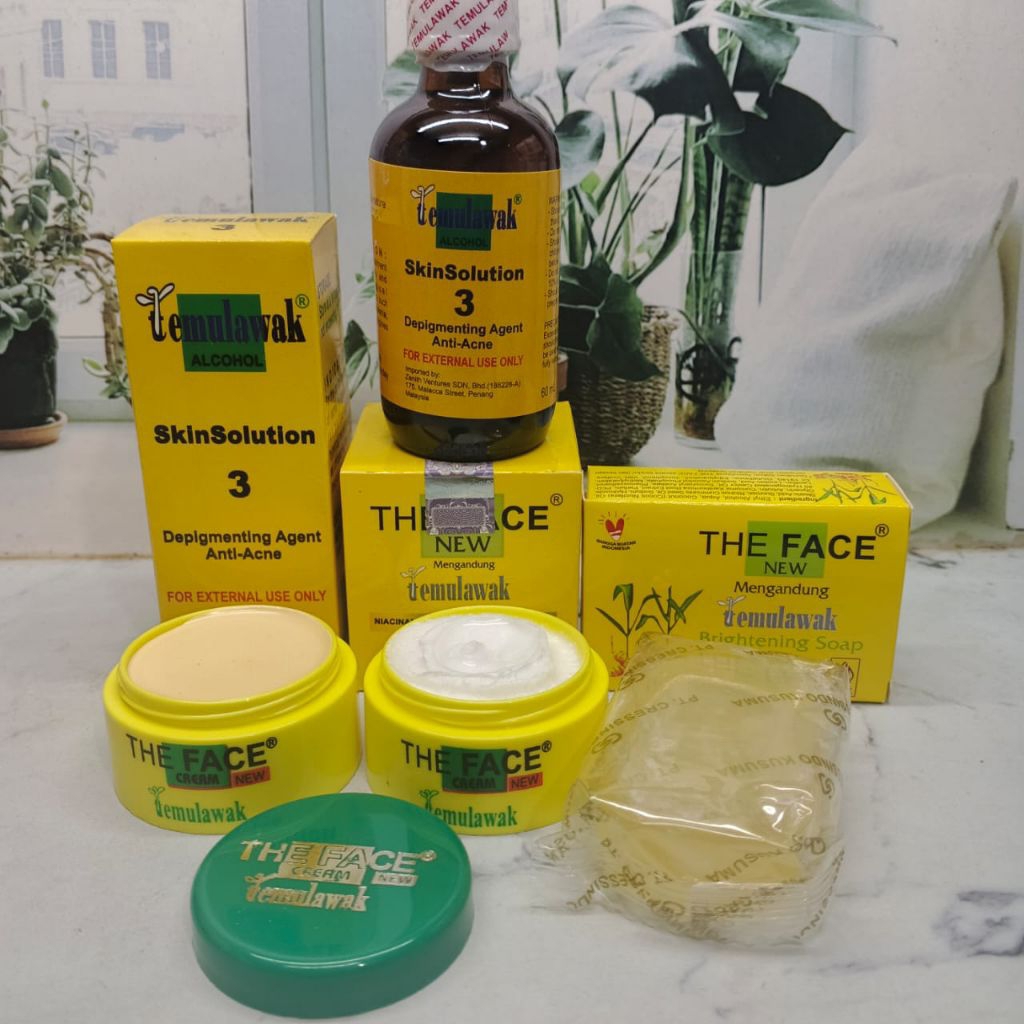 Paket 4in1 The Face Cream Temulawak Plus Alkohol TM (Cream+Sbn The Face+AlkoholTM)