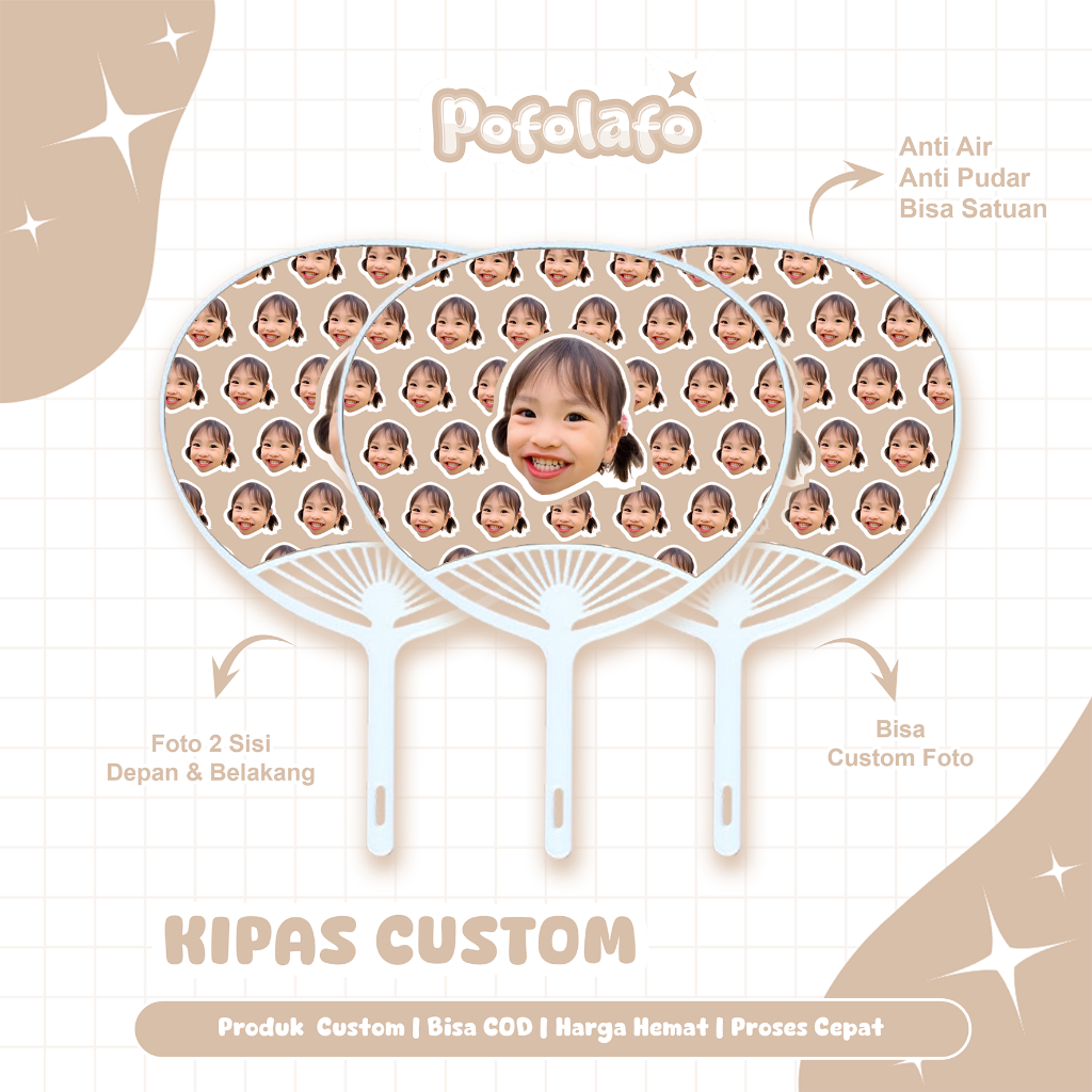 KIPAS CUSTOM KIPAS KERANG KIPAS TANGAN CUSTOM FOTO
