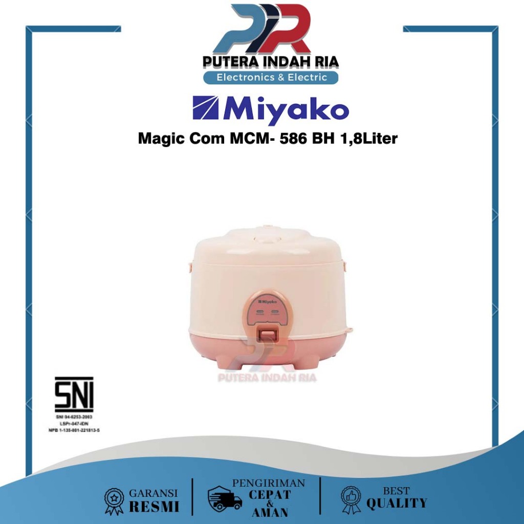 Magic Com Miyako MCM 586 BH – 1.8 Liter 3in1 395 Watt Baby Pink Nanoal Berlian Hitam Rice Cooker Pen