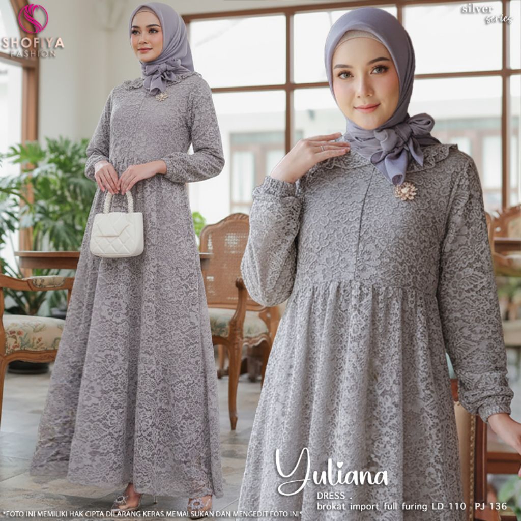 Yuliana Dress Brokat Premium ORI Shofiya