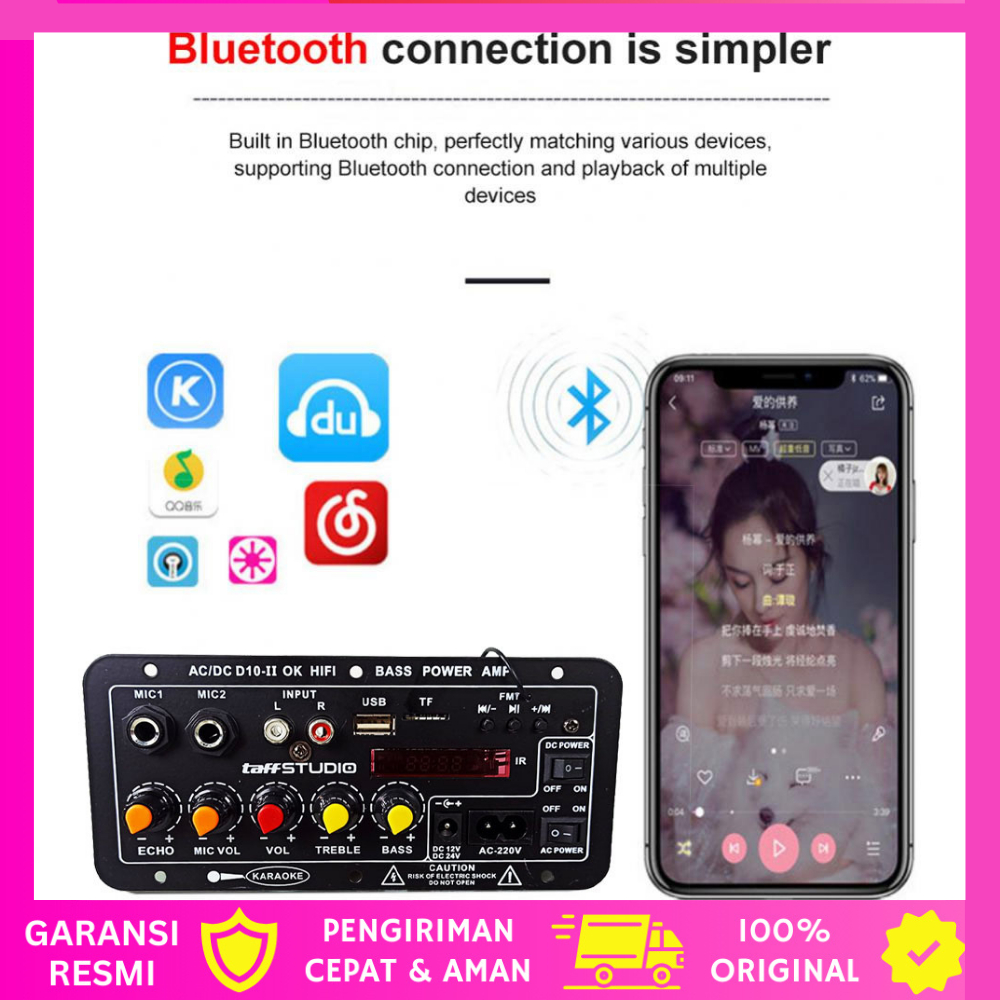 Papan Audio Amplifier Karaoke Bluetooth with Digital Screen / Amplifier Bluetooth | Modul Speaker
