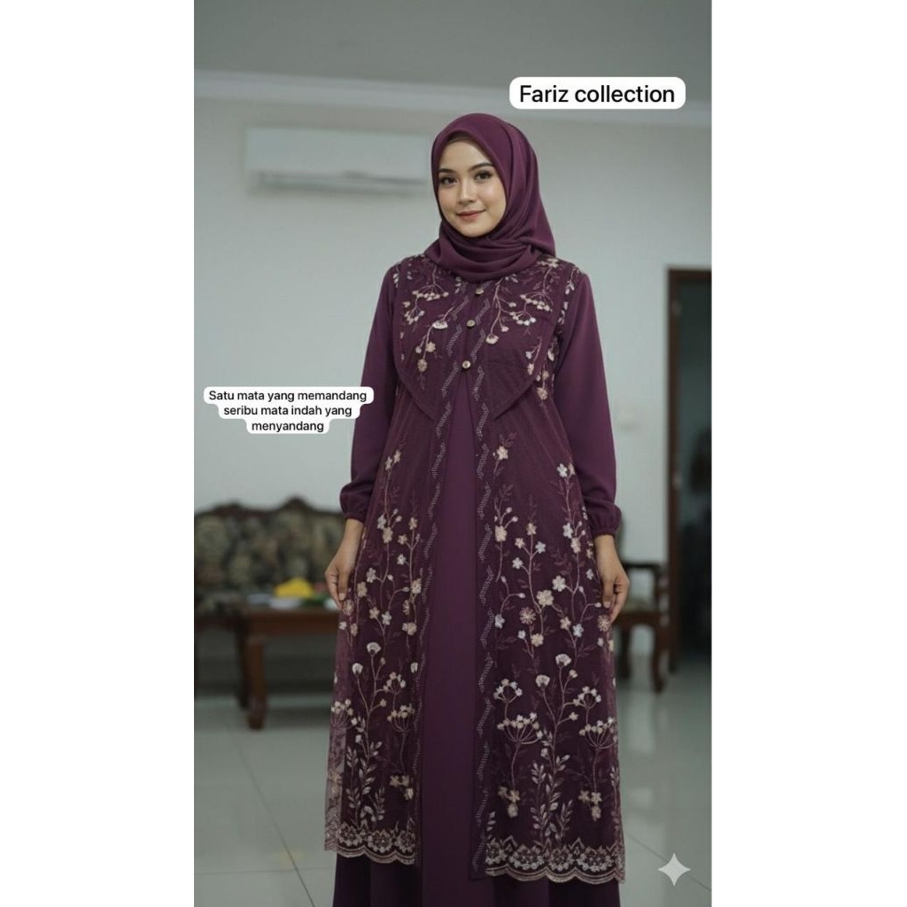 gamis wanita, untuk hari raya, tunangan, kondangan, dan acara acara besar lainnya