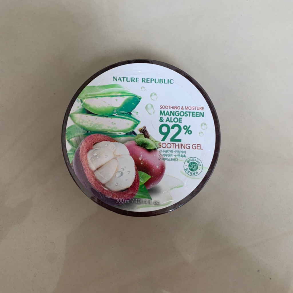 NATURE REPUBLIC Mangosteen & Aloe Vera 92% Soothing & Moisture Gel 300ml (BARANG BARU MASIH TERSEGEL