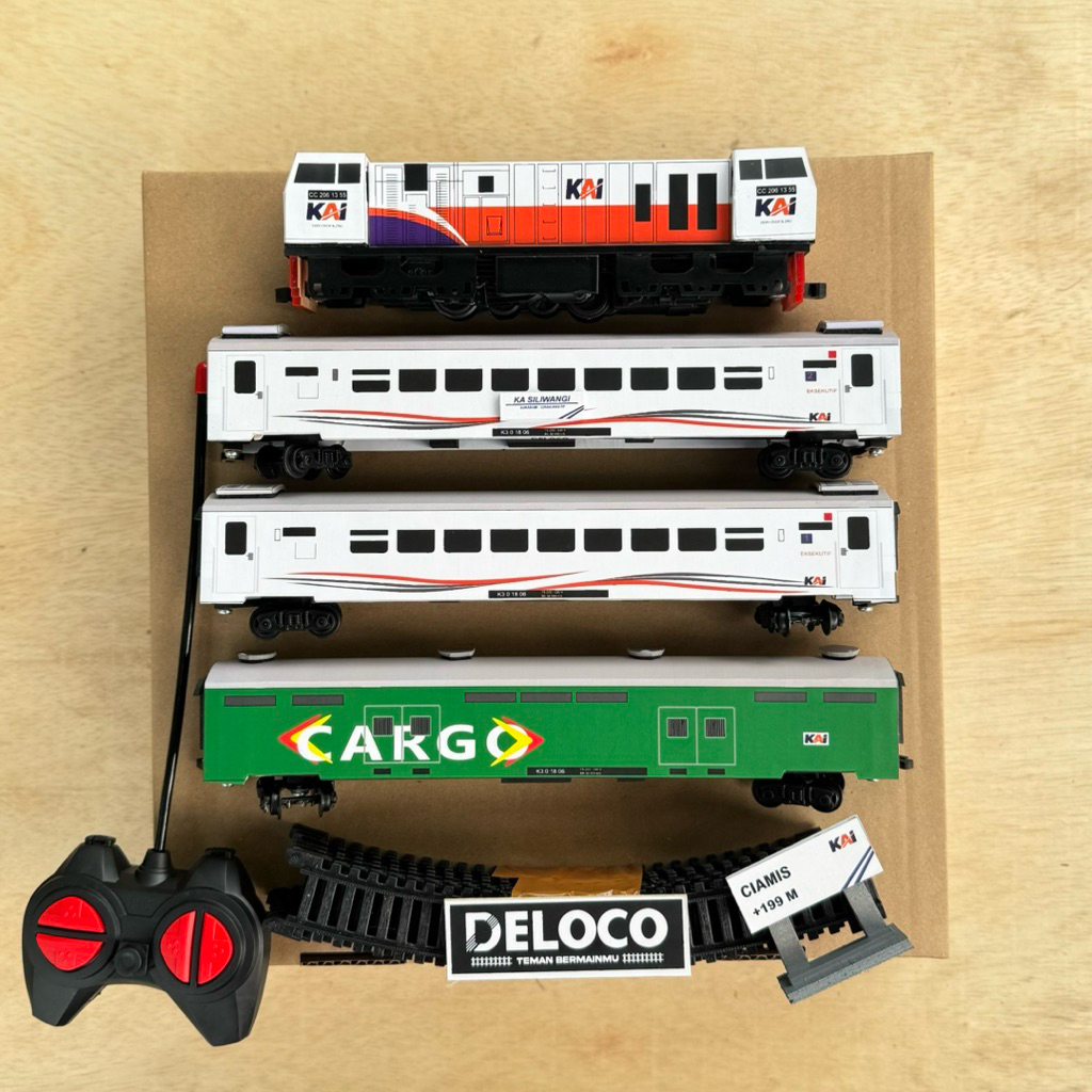 paket Rangkaian murah Mainan Kereta Api Indonesia RC,Kereta api mainan Remot control,Lokomotif cc206