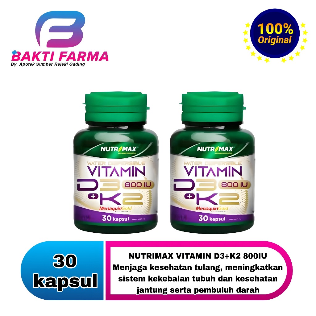 Nutrimax Water Dispersible Vitamin D3 + K2 Suplementasi vitamin D3 dan vitamin K2