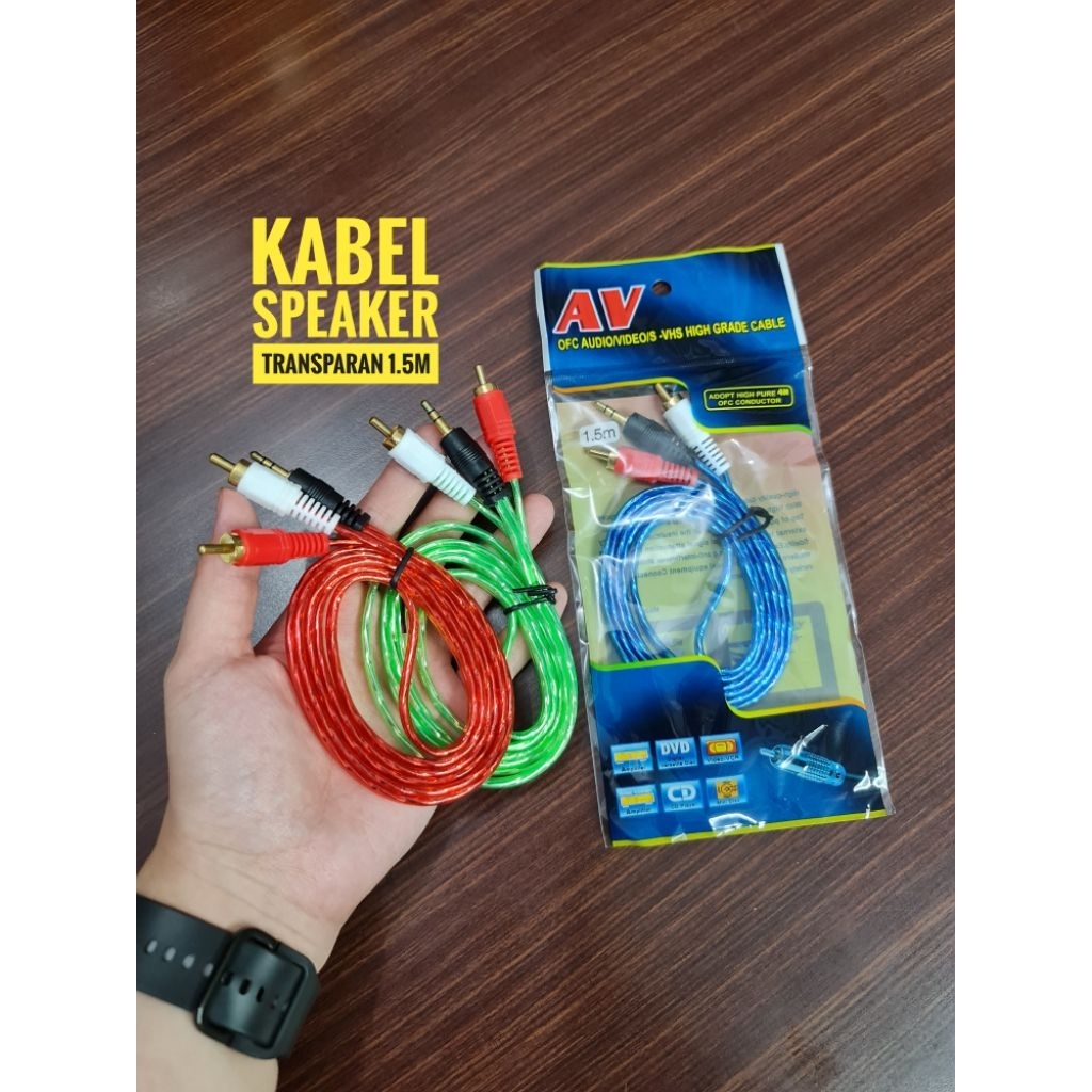 KABEL AUX AV 2 IN 1 / KABEL RCA 2IN1 / KABEL AUDIO 2-1 PANJANG 1.5M