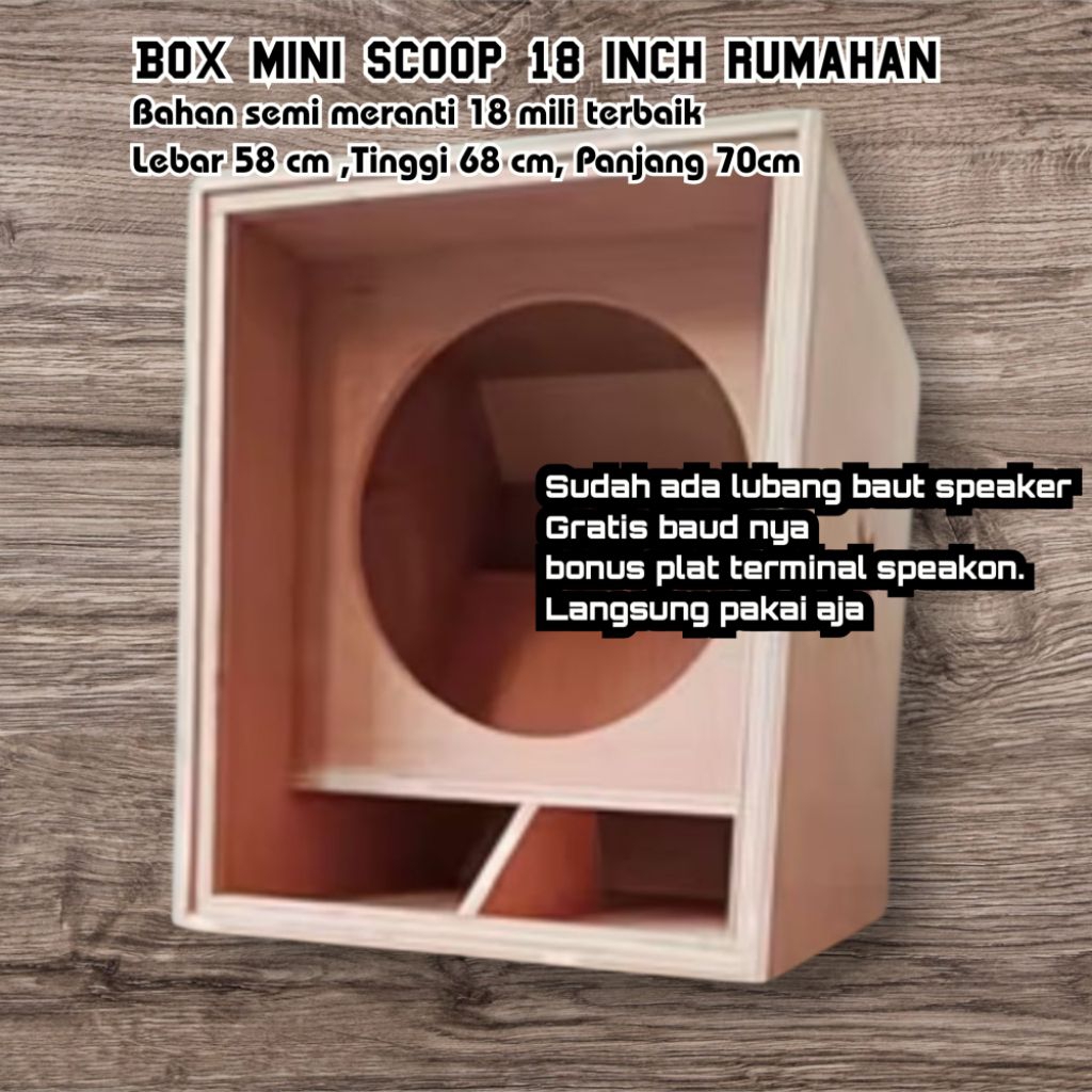 box speaker  mini scoop 18 inch triplek 18mm