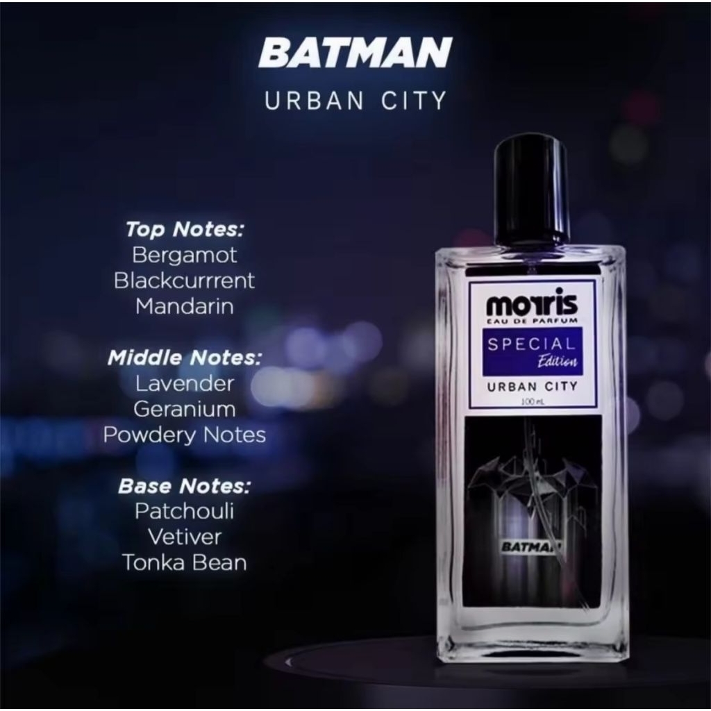Morris Eau De Parfum Marvel Edition Batman 100ml Parfum Pria