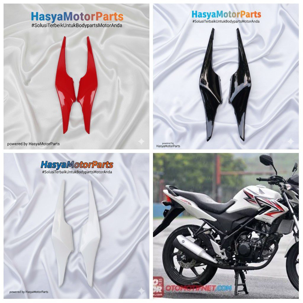 Cover Body Belakang Set Kanan Kiri Motor Cb150r CBR150 Old Lama 2012-2015 All Warna Hitam Putih Mera