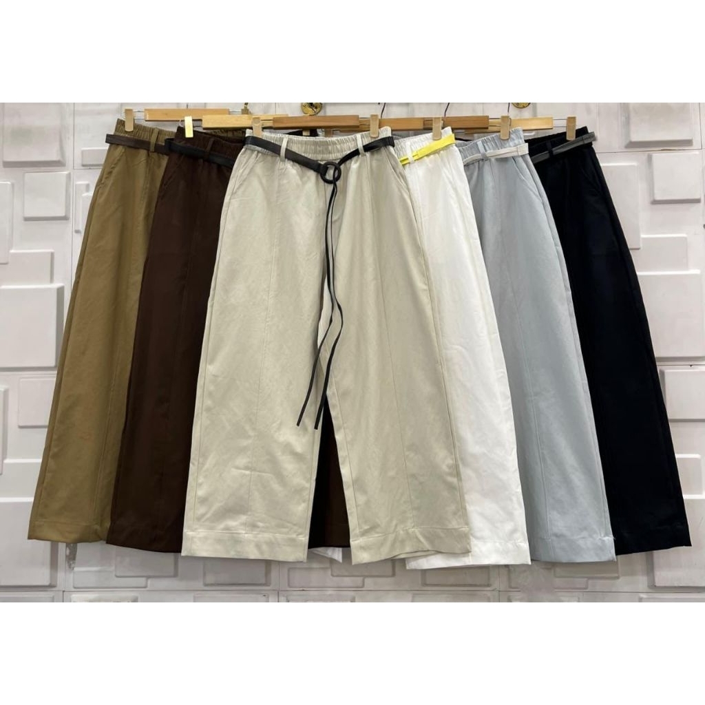 Celana kulot barel Jin Ling free belt