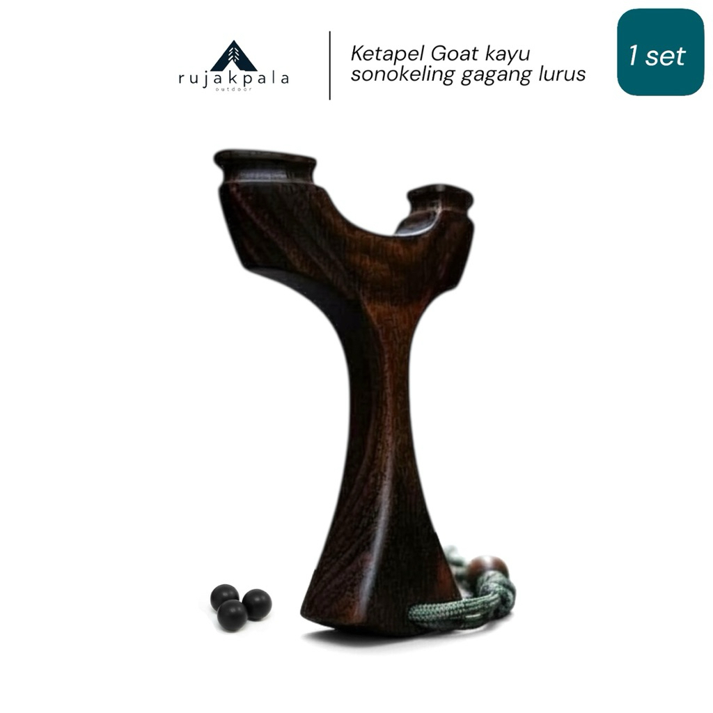 ketapel kayu sonokeling - goat slingshot full set gagang lurus