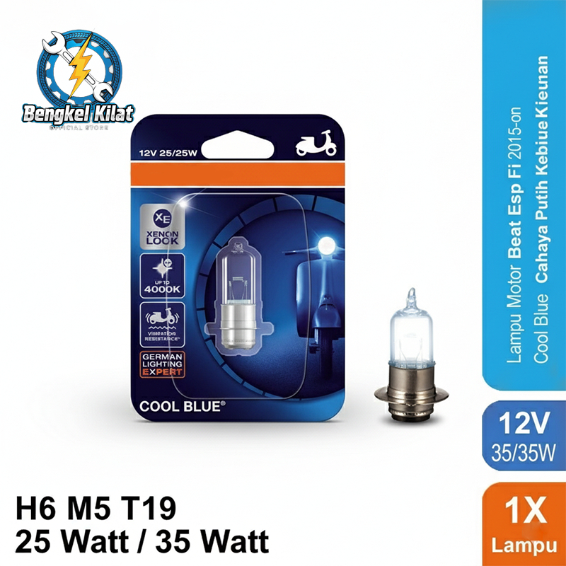 H6 Halogen COOL WHITE COOL BLUE  Bohlam Motor Rodamas Cahaya Putih Kebiruan Elegan