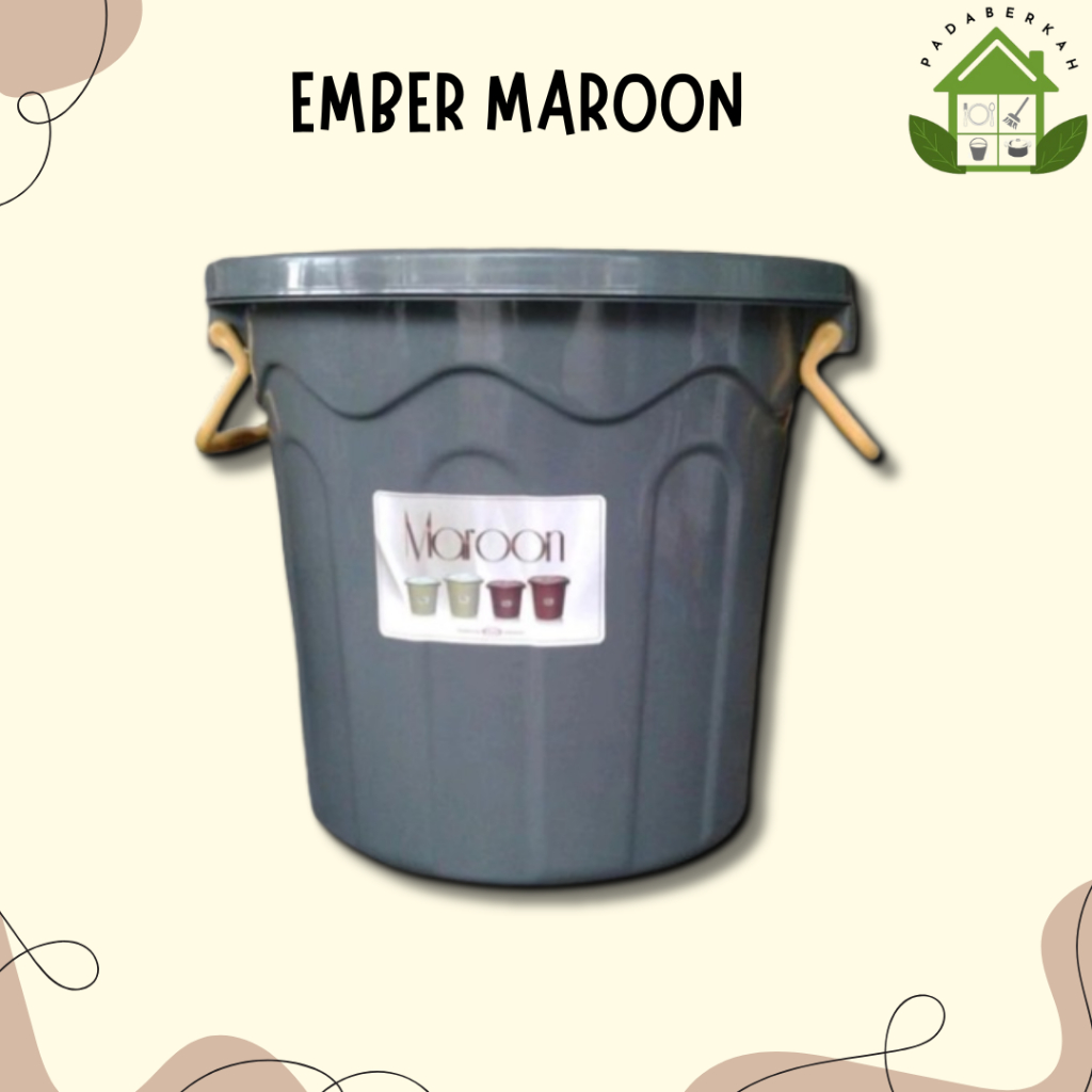 Ember Maroon /Ember Tutup/Ember Plastik Abu 40L Ember Plastik Besar Tutup Ember Maroon Plastik Jumbo
