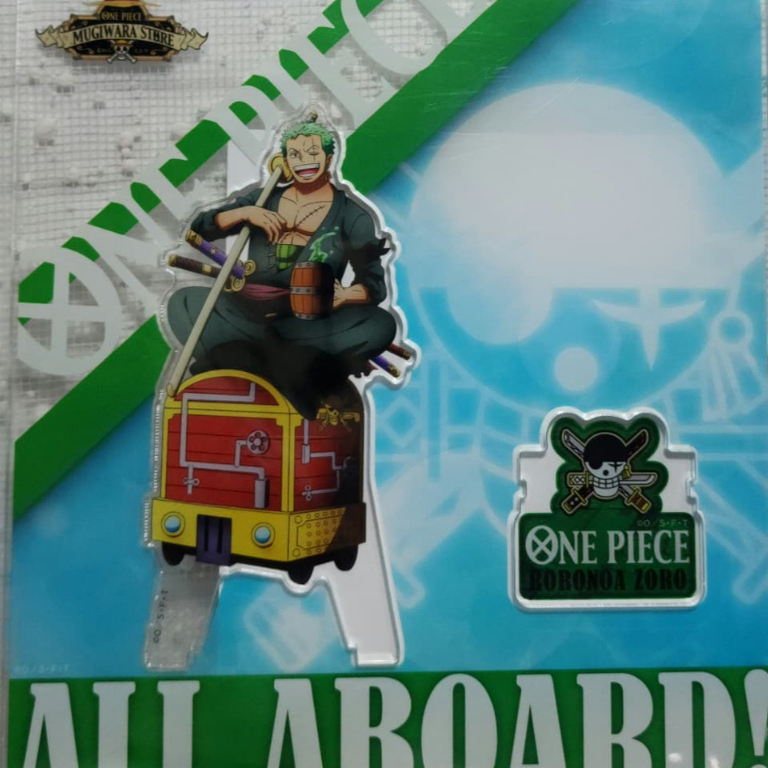 [NEW SEALED] Roronoa Zoro ALL ABOARD Acrylic stand One Piece Mugiwara Store 12th Anniversary