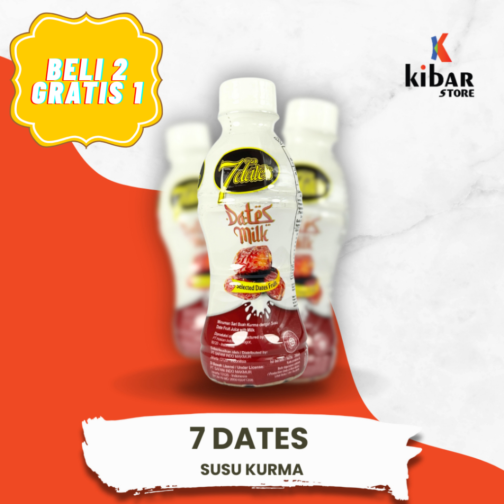 [HARGA PER PCS] 7DATES SUSU KURMA 200 ML PER KEMASAN - Halal Nikmat Menyehatkan
