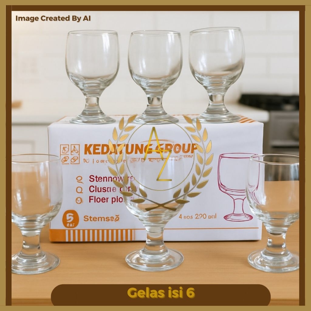 Gelas Ware Kedaung Set isi 6 pcs / Gelas Anggur