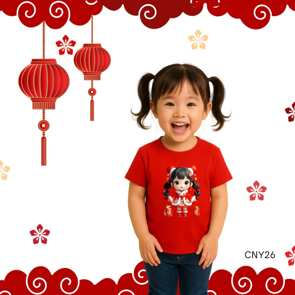 Baju Imlek Anak Perempuan 1-12 tahun CNY Shio Kuda 2026