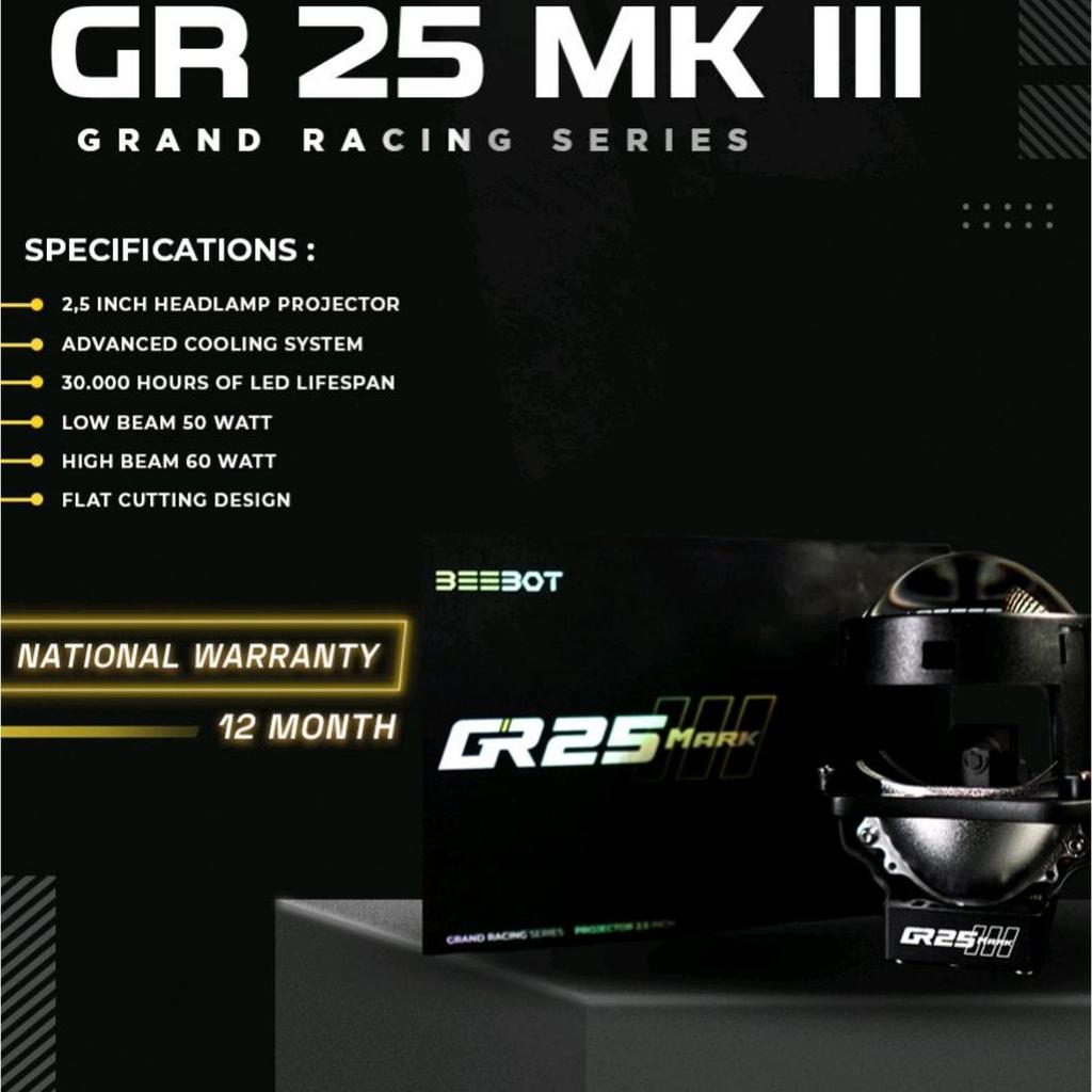BEEBOT GR25 Mark III Lampu Motor Biled Proji 2,5 Inch