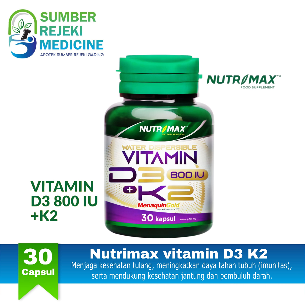 Nutrimax Vitamin D3K2 / Vit D3 K2 / Vitamin Nutrimax 30 Tab