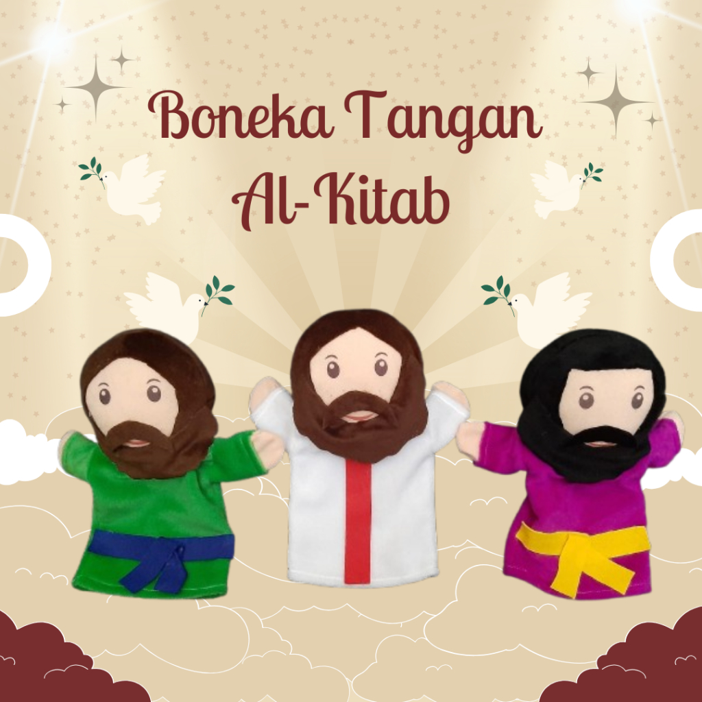 Boneka Tangan Cerita Religius Alkitab Handpupet Yesus, Petrus, Yakobus