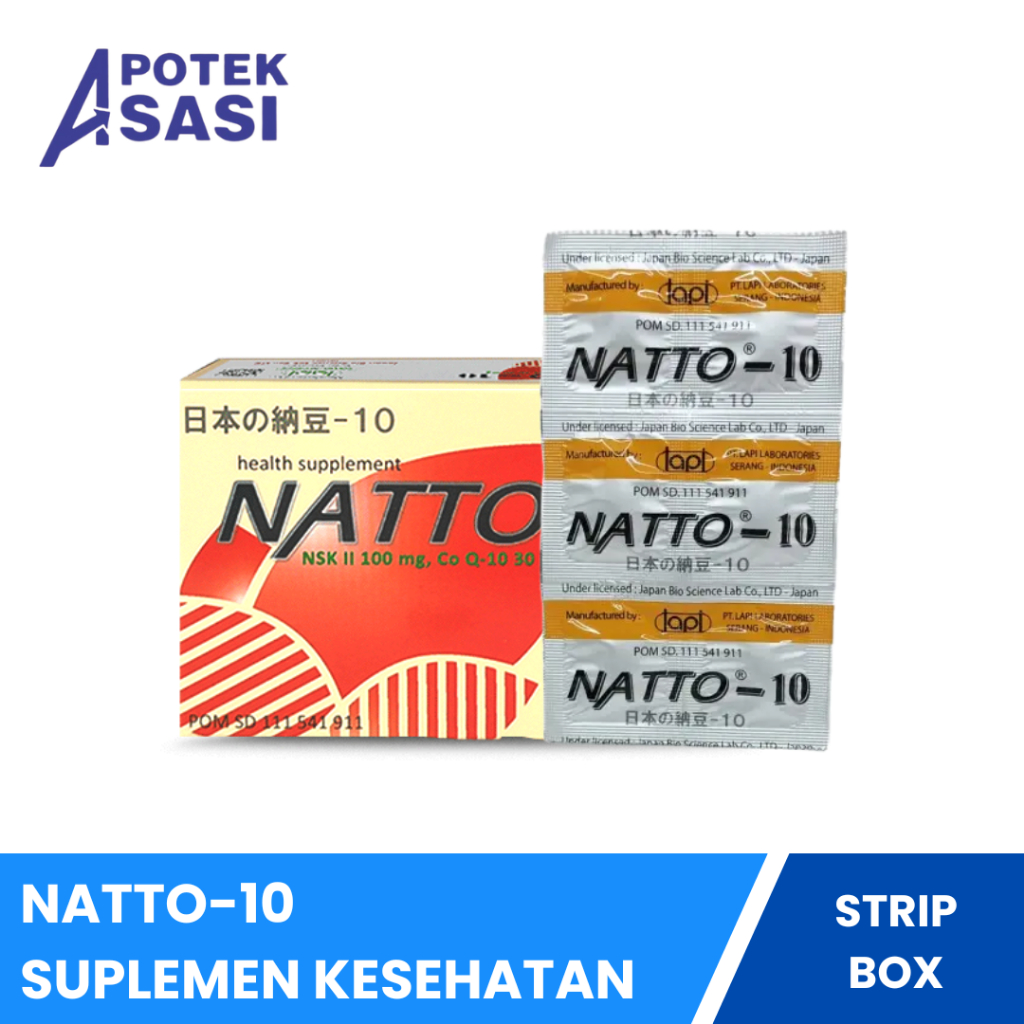 Natto-10 Box isi 30 Kaplet | Strip 6 Kaplet - Membantu Memelihara Kesehatan