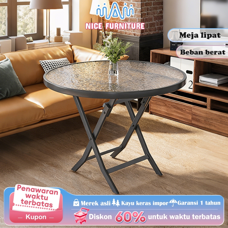 Meja kopi fiber kaca lipat Meja taman outdoor Meja balkon Meja ruang tamu Furniture outdoor Furnitur