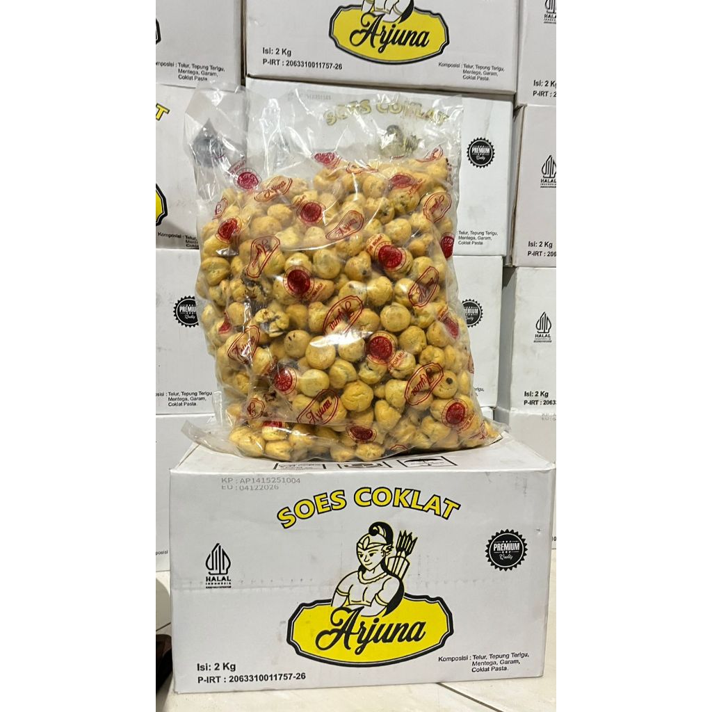 Grilshop7 Soes Coklat Arjuna/ Soes Kering Cokelat/ Kue Sus Coklat Lumer Arjuna 250 Gram, 500 Gram,