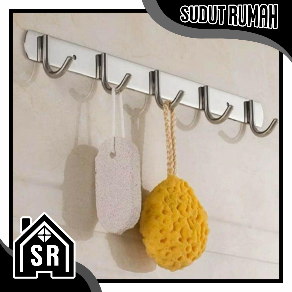 SR - Kapstok Stainless Steel Anti Karat / Gantungan Baju Hook Kait Kamar Mandi R1294
