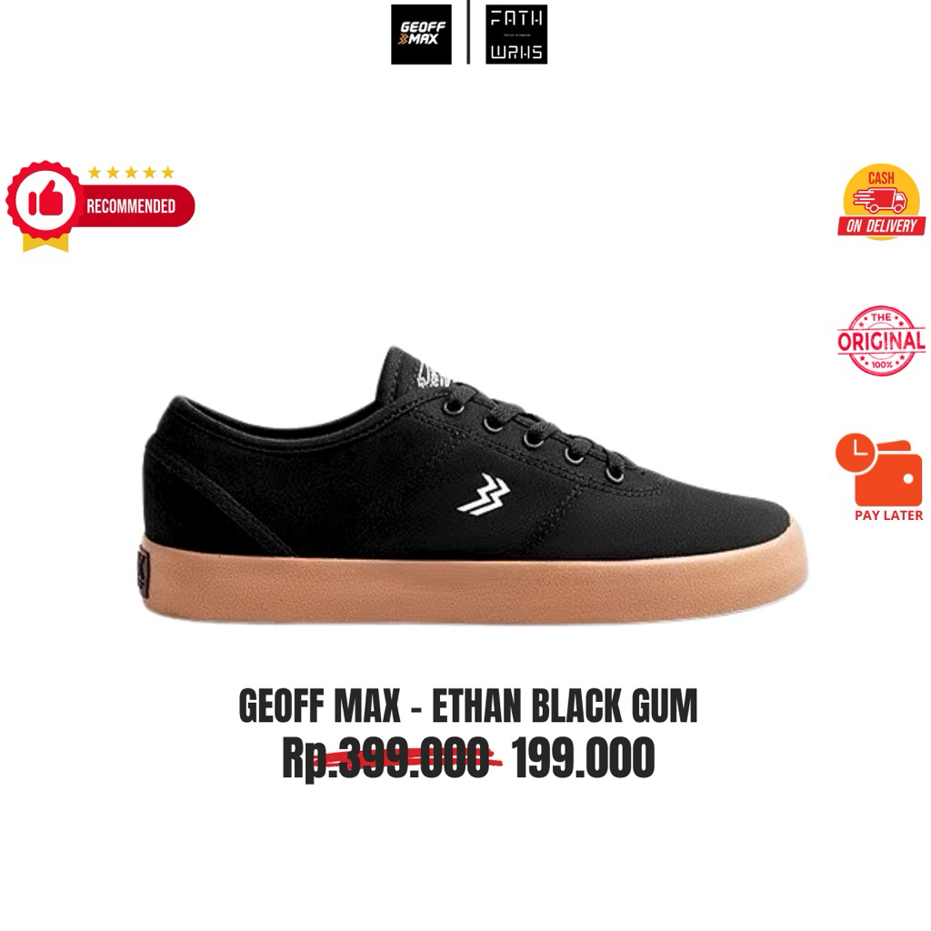 Sepatu Geoff Max Original - Ethan Black Gum | Sepatu Pria | Sepatu Wanita | Sepatu Unisex