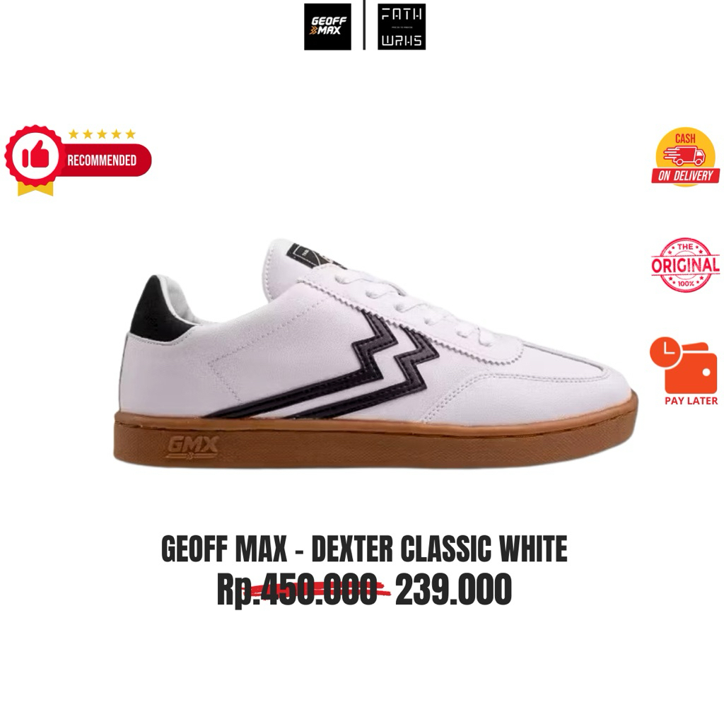 Sepatu Geoff Max Original - Dexter Classic White | Sepatu Pria | Sepatu Wanita | Sepatu Unisex