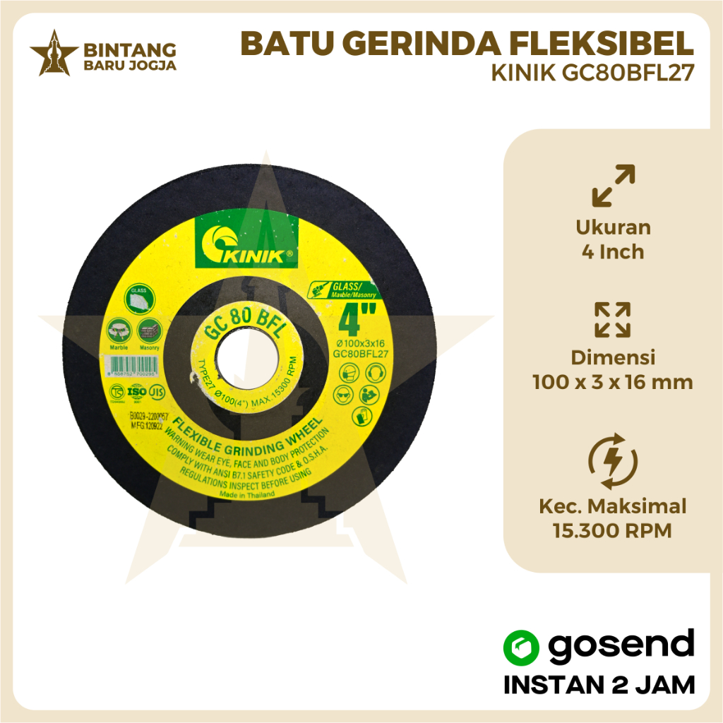 Batu Gerinda Poles Flexible 4" KINIK GC80 No. 80