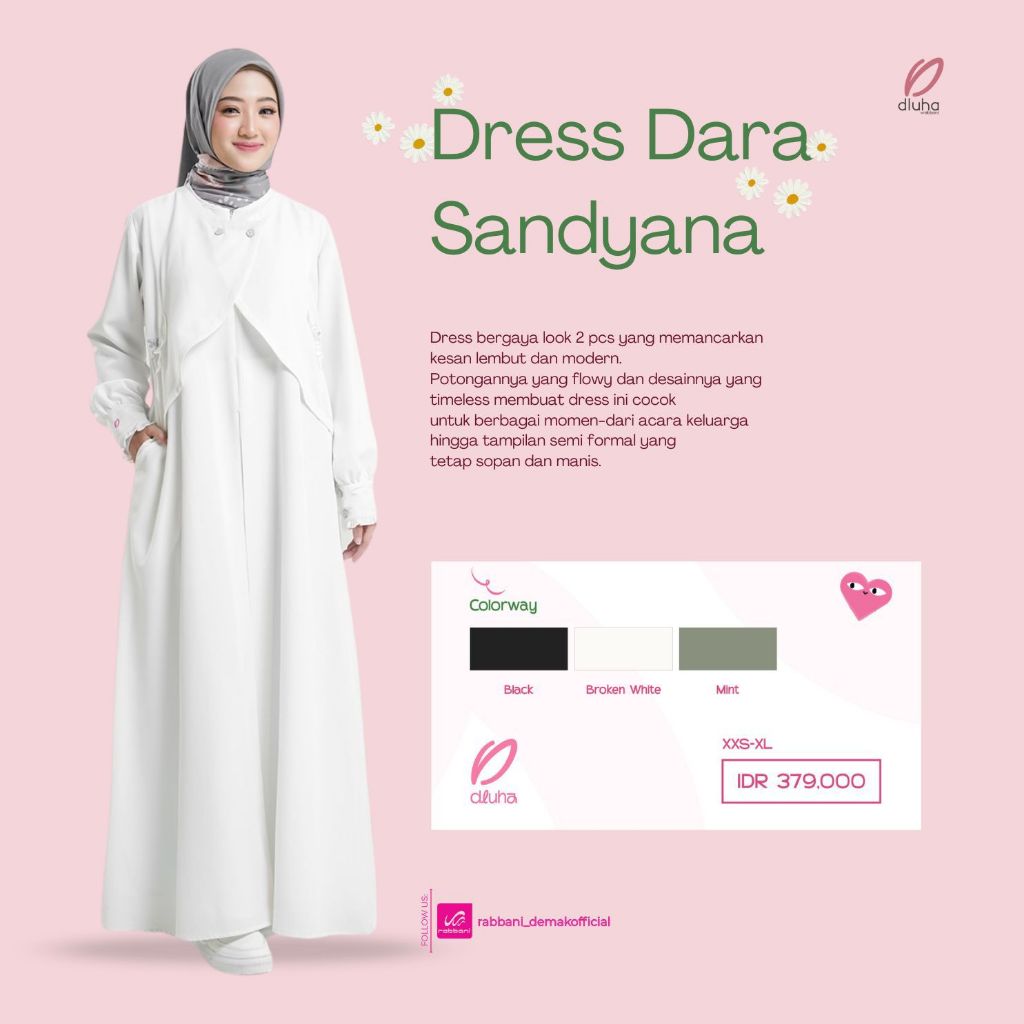 RABBANI - DRESS DARA SANDYANA - GAMIS REMAJA - DRESLIM RABBANI - DLUHA RABBANI - MODEL TERBARU 2026