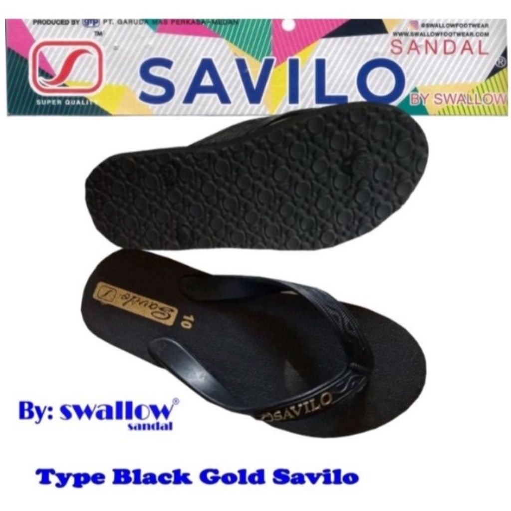 Sandal Savilo By Swallow Black Gold