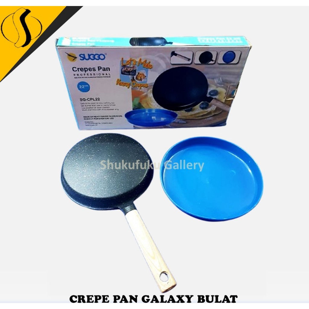 CREPE PAN GALAXY BULAT /SUGGO CREPES PAN SG-CPL22/ TEFLON KULIT LUMPIA /DADAR GULUNG/CREPES 22CM