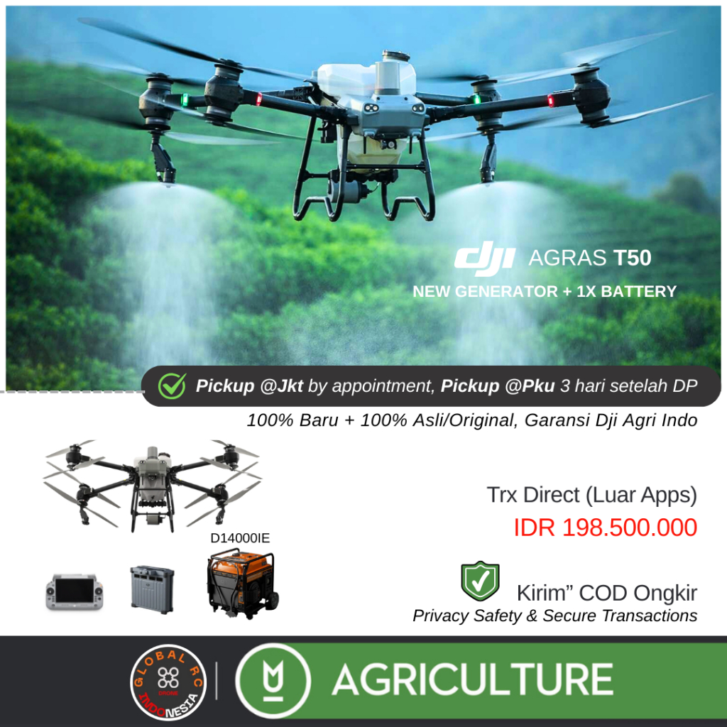 DJI AGRAS T50 Generator D14000IE + 1 Battery Drone Pertanian Semprot Hama