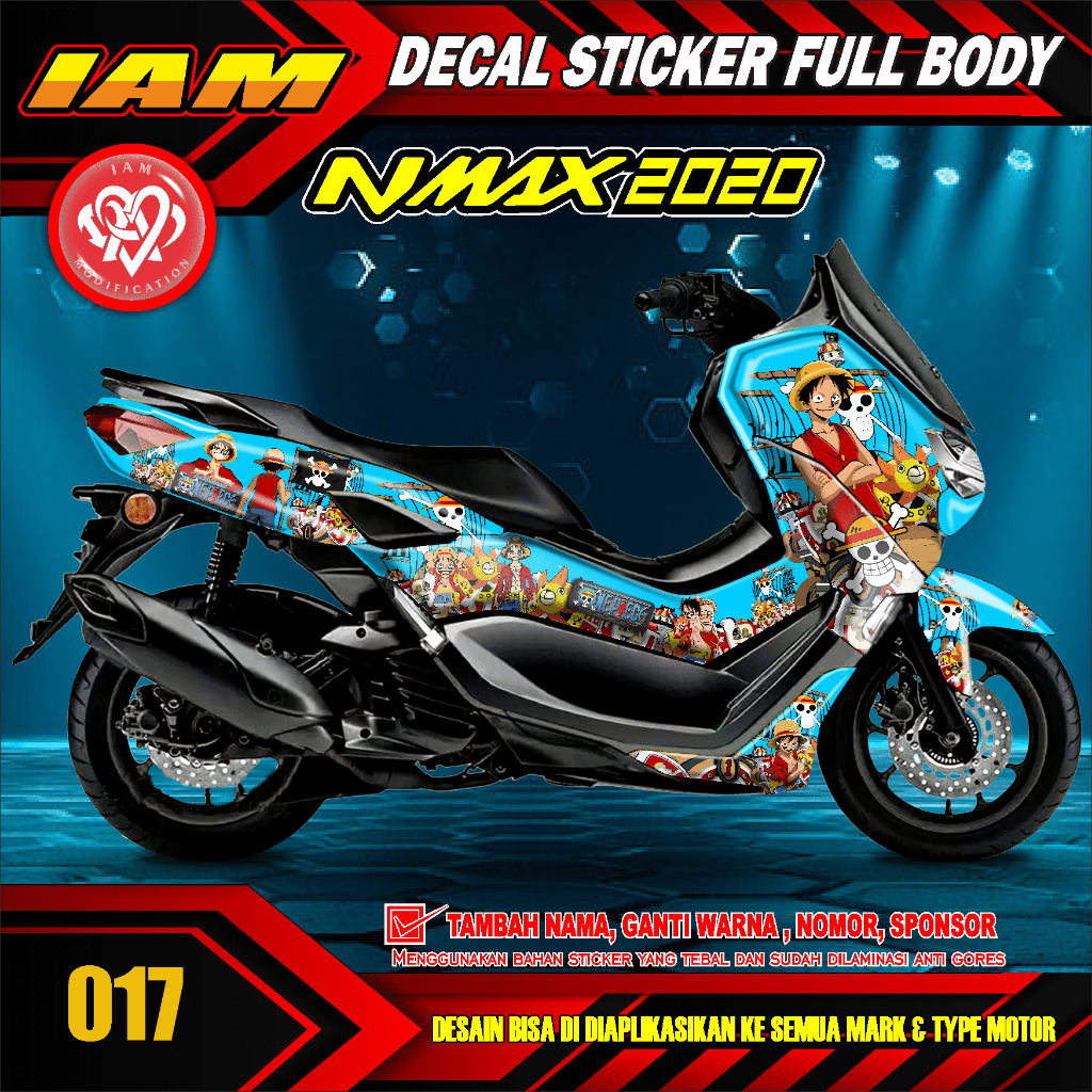DECAL STICKER YAMAHA NMAX NEW 2020 FACELIFT FULLBODY CUSTOM DESAIN ONE PIECE - IAM 017.A