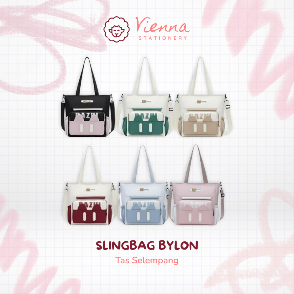 Bag Tas Selempang Nylon Wanita berkapasitas besar bisa 2fungsi