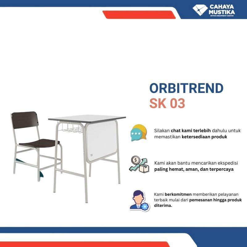 Bangku Siswa/Bangku Sekolah SMA/Bangku Sekolah Kayu/Meja Belajar Sekolah Malang Orbitrend SK 03