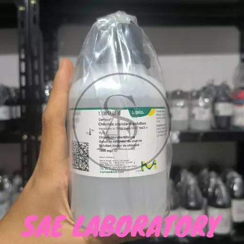 Chloride Standard Solution SRM dari NIST NaCl dalam H2O 1000 mg/l Cl Certipur MERCK 1.19897.0500 MER