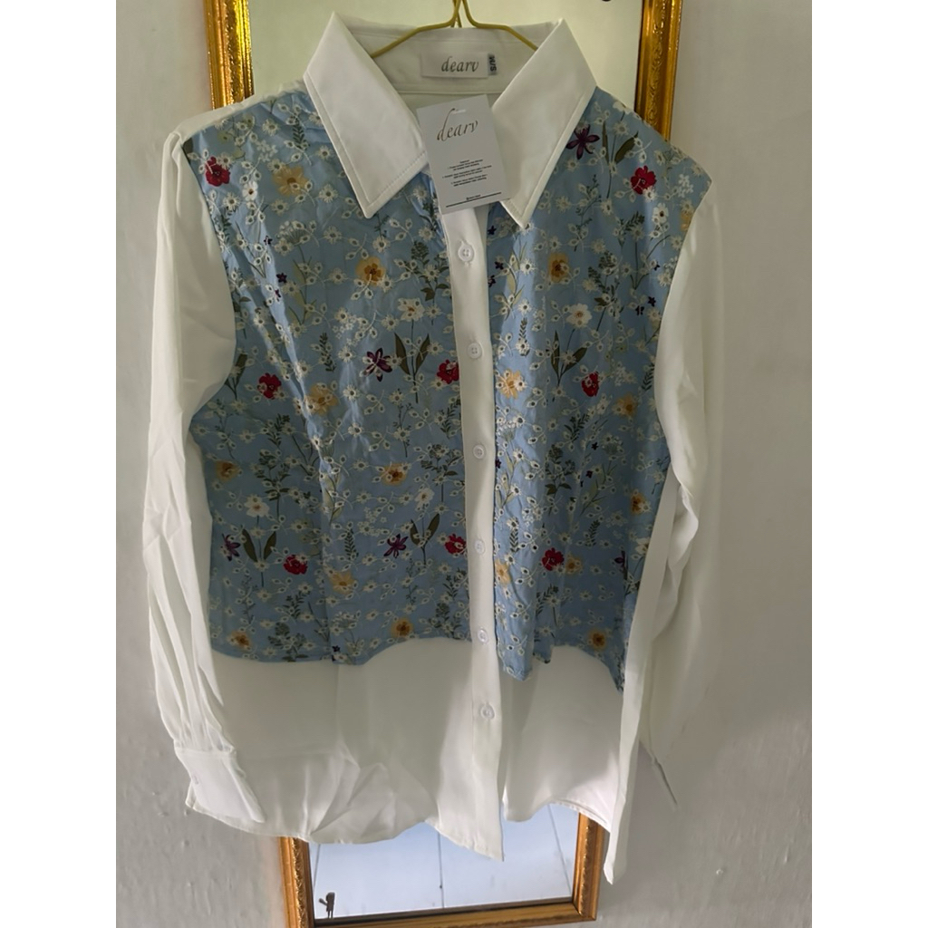 New Vanilla hijab Blouse putih size S