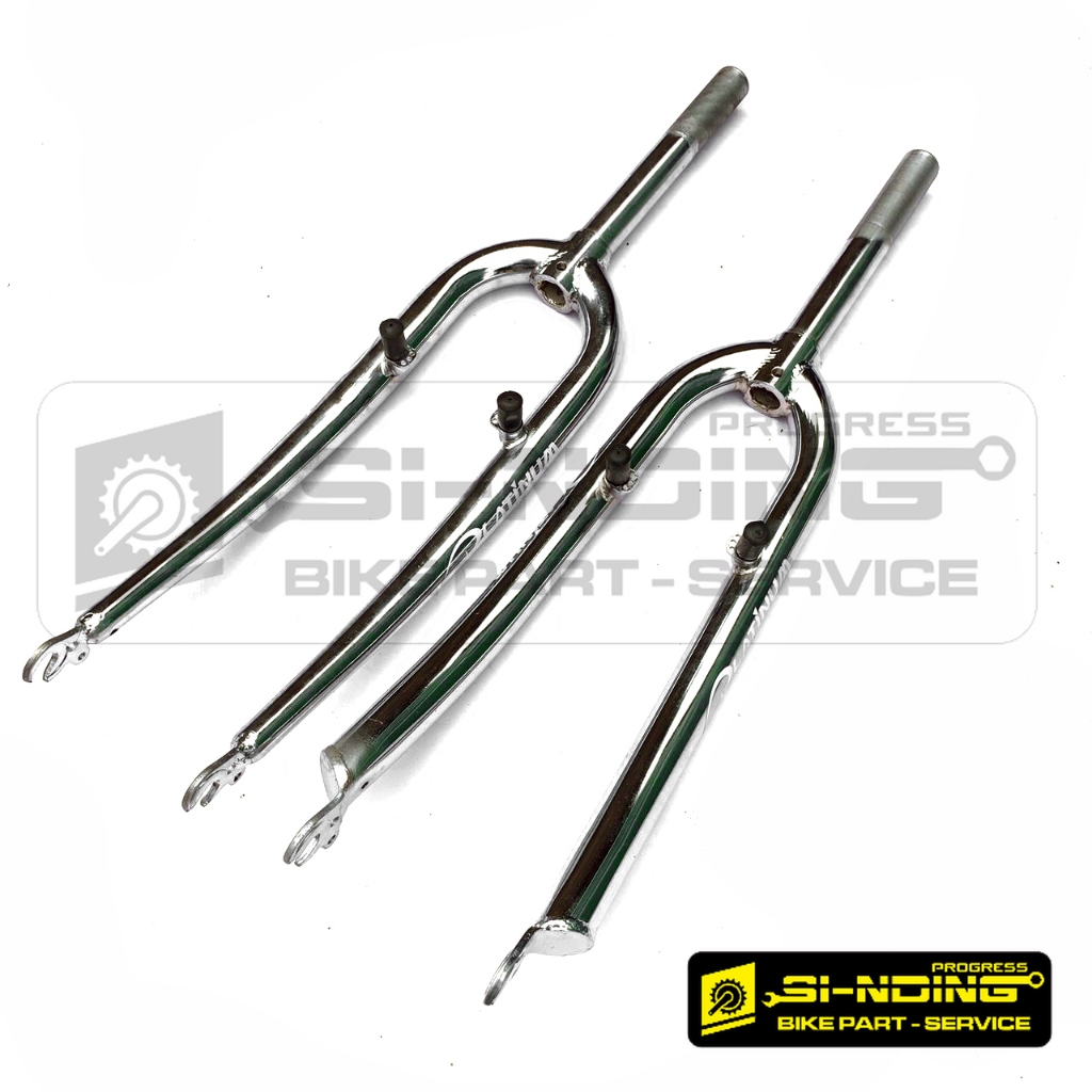 Fork Rigid Chrome Silver Platinum Taiwan Sepeda Federal Communter 26 Inch Drat  Cantilever V Brake