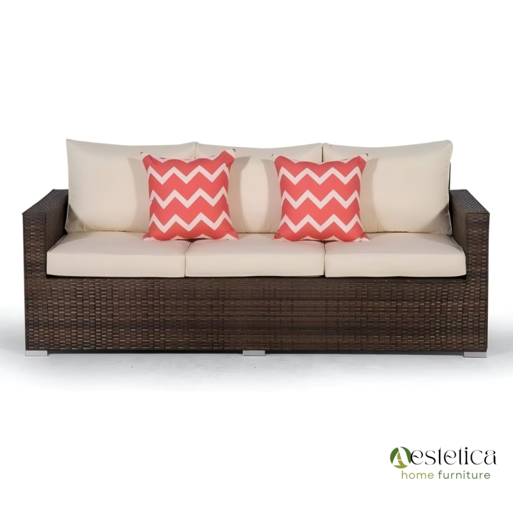 PREMIUM SOFA PANJANG 3 SEATER / SOFA ROTAN 3 DUDUKAN By Aestetica Furniture