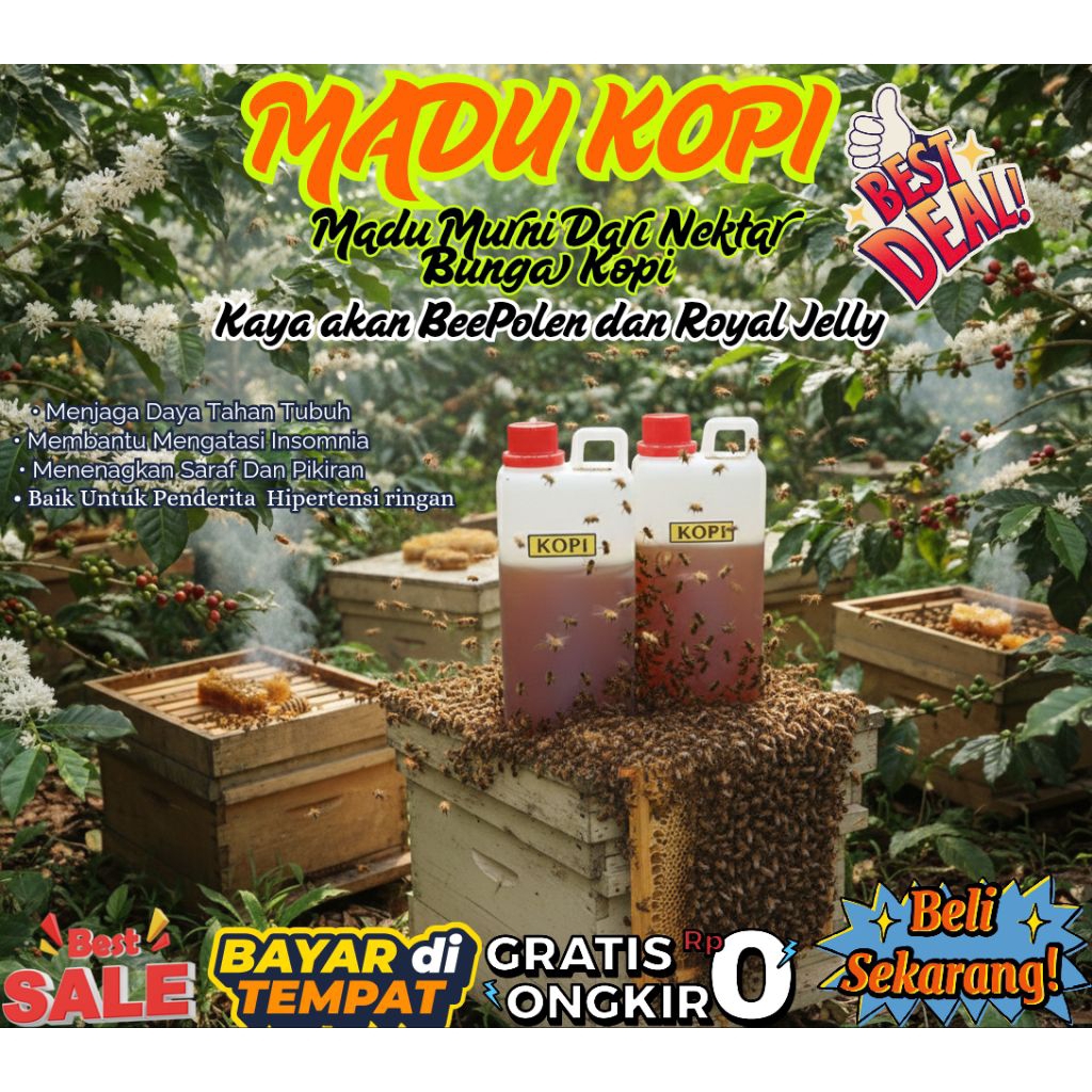 madu asli nektar bunga kopi madu asli murni 1 kg