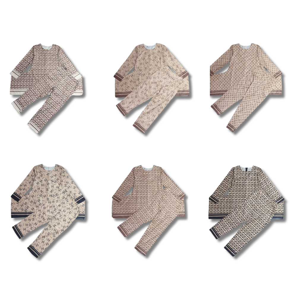 One Set Setelan Tunik Celana Panjang Wanita Bahan Rayon Premium