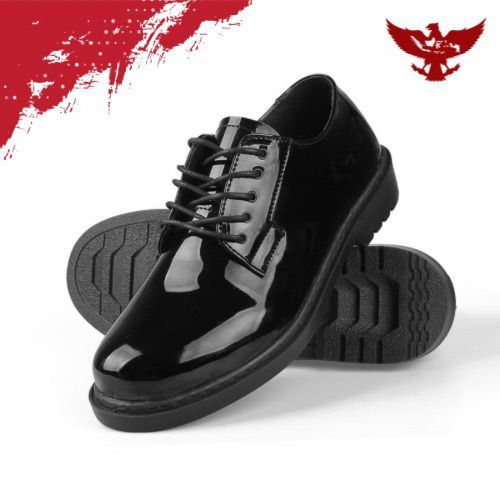 Sepatu Kerja PDH TNI POLRI Security Hitam Glossy Premium