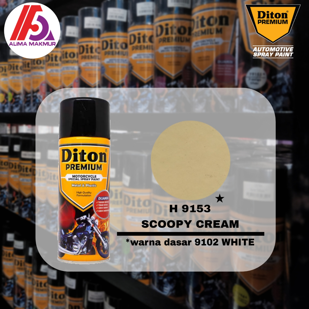 Diton Premium H 9153 Scoopy Cream 400cc / Pilok Warna Scoopy / Pilok Warna Cream / Cat Semprot Warna