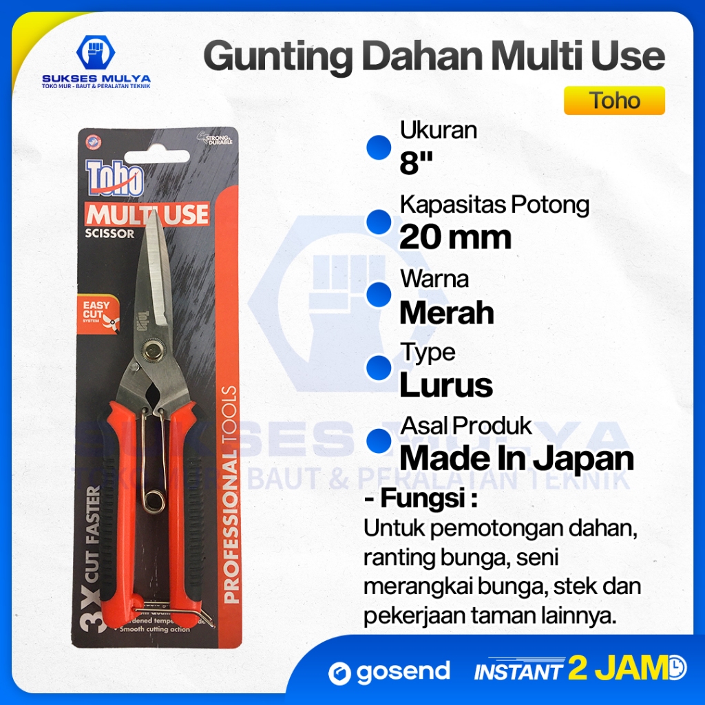 TOHO Gunting Dahan Lurus Multiuse Gunting Bunga